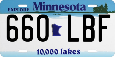 MN license plate 660LBF