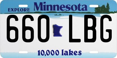 MN license plate 660LBG