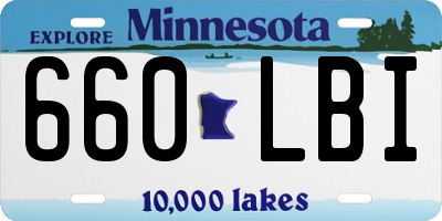 MN license plate 660LBI