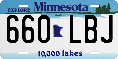 MN license plate 660LBJ