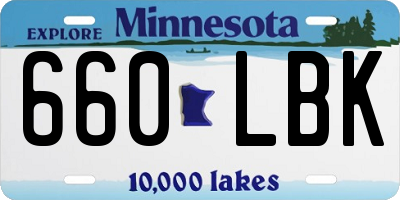 MN license plate 660LBK