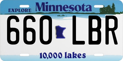 MN license plate 660LBR