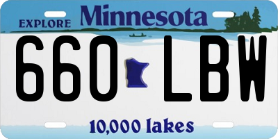 MN license plate 660LBW