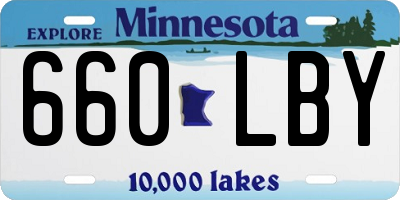 MN license plate 660LBY