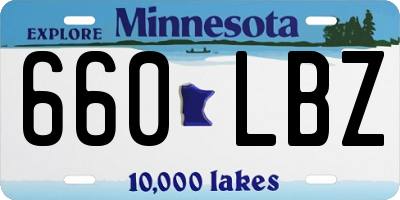 MN license plate 660LBZ