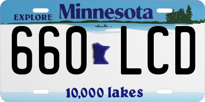 MN license plate 660LCD