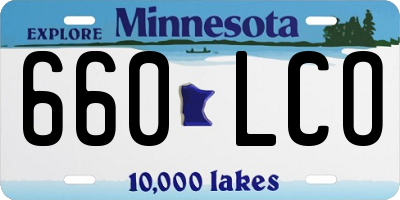 MN license plate 660LCO