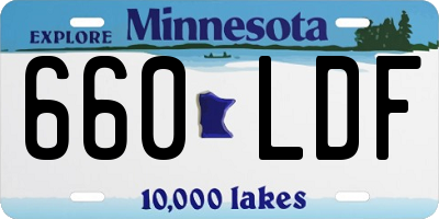MN license plate 660LDF