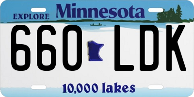 MN license plate 660LDK