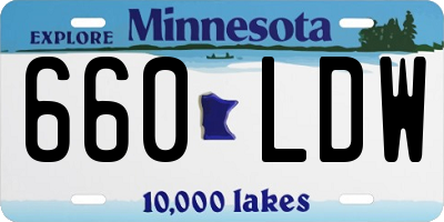 MN license plate 660LDW