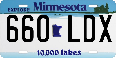 MN license plate 660LDX