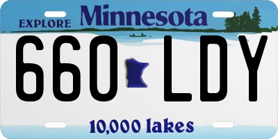 MN license plate 660LDY