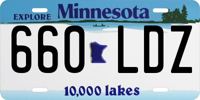 MN license plate 660LDZ