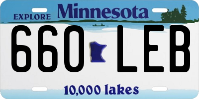 MN license plate 660LEB