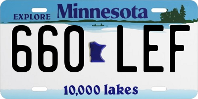 MN license plate 660LEF
