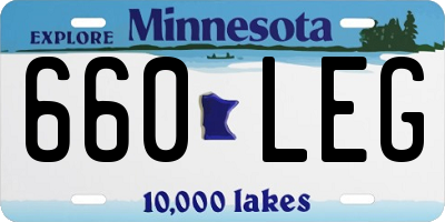 MN license plate 660LEG