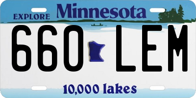 MN license plate 660LEM