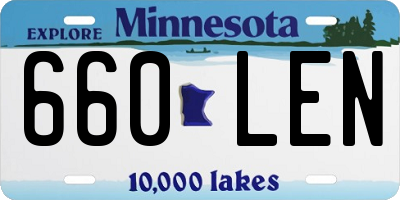 MN license plate 660LEN