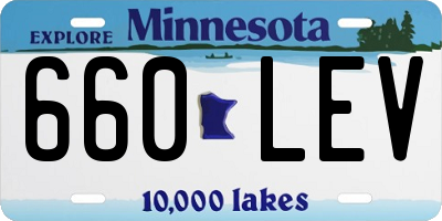 MN license plate 660LEV