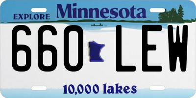 MN license plate 660LEW