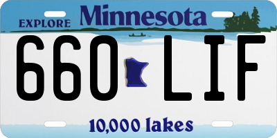 MN license plate 660LIF