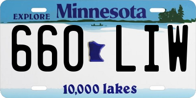 MN license plate 660LIW