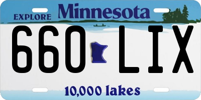 MN license plate 660LIX