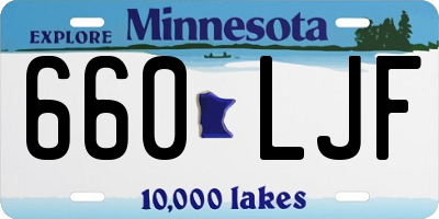 MN license plate 660LJF