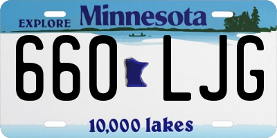 MN license plate 660LJG