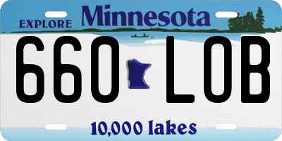 MN license plate 660LOB