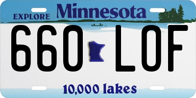 MN license plate 660LOF