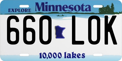 MN license plate 660LOK