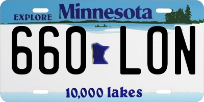 MN license plate 660LON