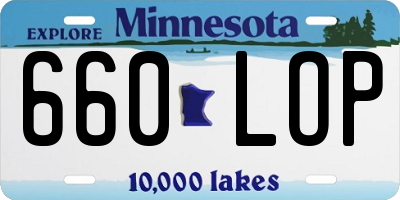 MN license plate 660LOP