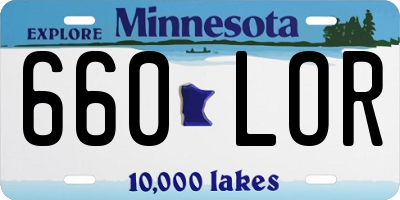 MN license plate 660LOR