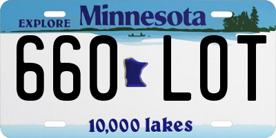 MN license plate 660LOT