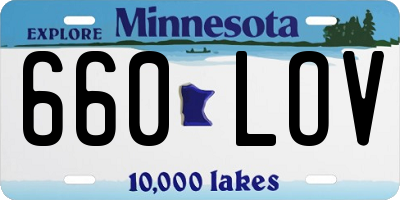 MN license plate 660LOV