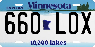 MN license plate 660LOX