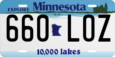 MN license plate 660LOZ