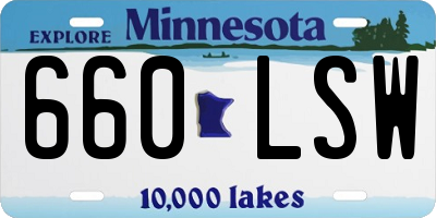 MN license plate 660LSW