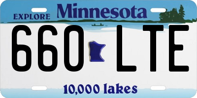 MN license plate 660LTE