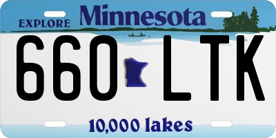 MN license plate 660LTK