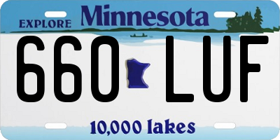 MN license plate 660LUF