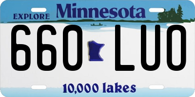 MN license plate 660LUO