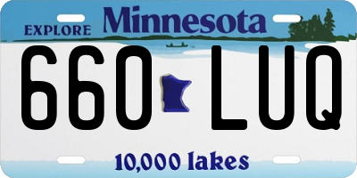 MN license plate 660LUQ
