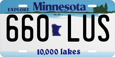 MN license plate 660LUS