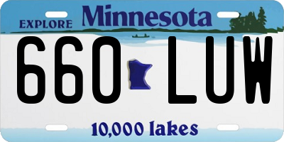 MN license plate 660LUW