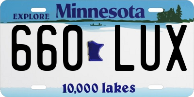 MN license plate 660LUX
