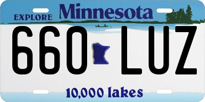MN license plate 660LUZ
