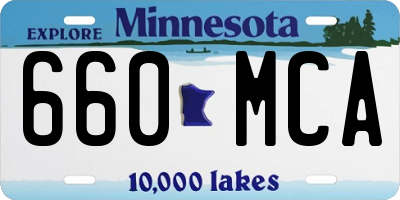 MN license plate 660MCA